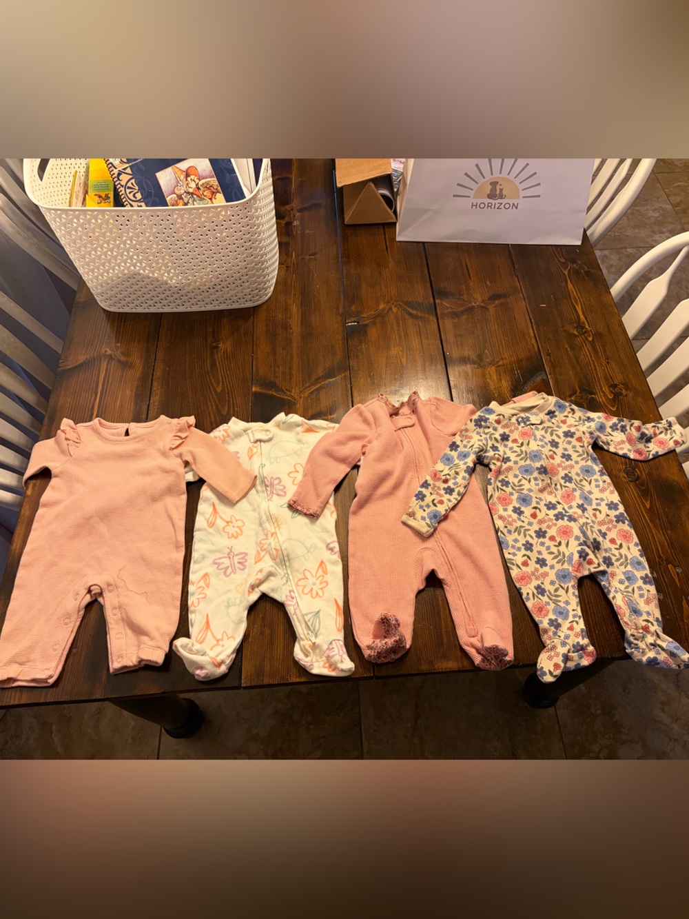 Set of 4 Carters 0-3M pajamas